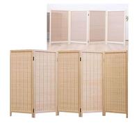 Room Dividers Panels, Short Room Divider,Portable Foldable Privacy Screen,Rattan Woven Blackout Fence Entrance Partition,Suitable For Study Office Kindergarten Living Roo,Brown-100X40Cm-5 Panels