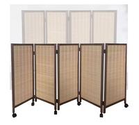 Room Dividers Panels, Short Room Dividers,Privacy Screens With Mobile Pulleys,Bamboo Blackout Decorative Fences,Freestanding Folding Screens,For Study Room Office Kinderg,Brown-80X40Cm-5 Panels