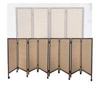Room Dividers Panels, Short Room Dividers,Privacy Screens With Mobile Pulleys,Bamboo Blackout Decorative Fences,Freestanding Folding Screens,For Study Room Office Kinderg,Brown-120X40Cm-8 Panels