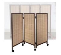 Room Dividers Panels, Short Room Dividers,Privacy Screens With Mobile Pulleys,Bamboo Blackout Decorative Fences,Freestanding Folding Screens,For Study Room Office Kinderg,Brown-120X40Cm-3 Panels