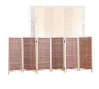 Room Dividers Panels, Short Room Partition,3/4/5/6 Panel Portable Foldable Privacy Screen,Rattan Blackout Fence Entrance Partition,Suitable For Home Office Kindergarten,D,Dark Brown-100X40Cm-6 Panels