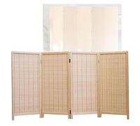 Room Dividers Panels, Short Room Partition,3/4/5/6 Panel Portable Foldable Privacy Screen,Rattan Blackout Fence Entrance Partition,Suitable For Home Office Kindergarten,L,Light Brown-100X40Cm-4 Panel