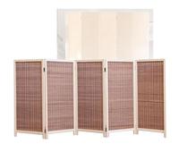 Room Dividers Panels, Short Room Partition,3/4/5/6 Panel Portable Foldable Privacy Screen,Rattan Blackout Fence Entrance Partition,Suitable For Home Office Kindergarten,D,Dark Brown-120X40Cm-5 Panels