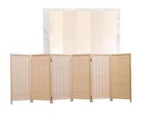 Room Dividers Panels, Short Room Partition,3/4/5/6 Panel Portable Foldable Privacy Screen,Rattan Blackout Fence Entrance Partition,Suitable For Home Office Kindergarten,L,Light Brown-100X40Cm-6 Panel