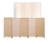 Room Dividers Panels, Short Room Partition,3/4/5/6 Panel Portable Foldable Privacy Screen,Rattan Blackout Fence Entrance Partition,Suitable For Home Office Kindergarten,L,Light Brown-120X40Cm-5 Panel