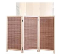 Room Dividers Panels, Short Room Partition,3/4/5/6 Panel Portable Foldable Privacy Screen,Rattan Blackout Fence Entrance Partition,Suitable For Home Office Kindergarten,D,Dark Brown-100X40Cm-3 Panels