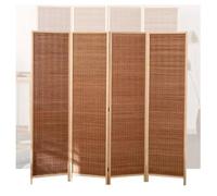Room Dividers Panels, Short Room Partitions,Indoor Foldable Privacy Screens,Bamboo Shading Decorative Fences,Entrance Partitions,Suitable For Home Offices And Kindergarte,Dark Brown-120X40Cm-4 Panels