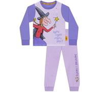 Room on the Broom Pijama Niña | Pijamas Niña De Bruja | Pijamas De Invierno con Manga Larga | Set Pijama Chica | Morado 18-24 Meses