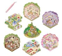 Room Sticker Book, Diy 3d House Stickers, Creative Diy Scene Sticker Book for Adults and Kids, 3d Miniature Scene Stickers, Pass The Time (Type A)