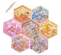 Room Sticker Book, Diy 3d House Stickers, Creative Diy Scene Sticker Book for Adults and Kids, 3d Miniature Scene Stickers, Pass The Time (Type B)