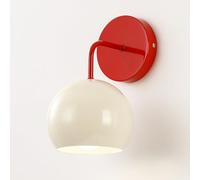 Room Wall Sconce Lighting Nordic Color Metal Wall Light Globe Bedside Wall Mount Lamp, E27 Cream White Hardwired Sconces For Bedroom Cafe Living Room Hallway