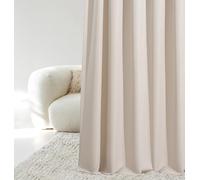 ROOM99 Aura - Cortina con Cinta fruncidora (140 x 240 cm, 1 Unidad), Color Beige Claro