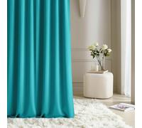ROOM99 Aura - Cortina con Cinta fruncidora (140 x 250 cm, Ancho x Alto), Cortinas correderas Modernas, para salón, Dormitorio, Turquesa, 1 Unidad