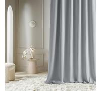 ROOM99 Aura - Cortina con Cinta fruncidora (140 x 250 cm, Ancho x Alto), Cortinas correderas Modernas, para salón, Dormitorio, Gris Claro, 1 Unidad