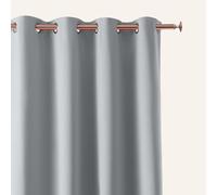 ROOM99 Aura - Cortina con Ojales Plateados, 140 x 230 cm de Ancho x 230 cm de Alto, oscurecimiento, Cortina corredera, Moderna, para salón, Dormitorio, Gris Claro, 1 Unidad