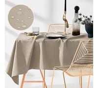 ROOM99 Aura Mantel de 130 x 180 cm, Antimanchas, Lavable, Impermeable, Antimanchas, de poliéster, Rectangular, decoración para Banquetes para Todo el año, Color Beige