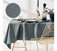 ROOM99 Aura Mantel de 140 x 300 cm, Antimanchas, Lavable, Impermeable, repele la Suciedad, poliéster, Rectangular, decoración para Banquetes para Todo el año, Color Gris Oscuro