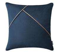 ROOM99 Be Glam Simple 45 x 45 cm Fundas de cojín Decorativas Decorativas de cojín Decorativo Aesthetic Modern Dormitorio Salón Terciopelo Decoración Azul Oscuro