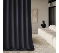 ROOM99 Cortina Aura 140 x 240 cm con Cinta Multifuncional, Color Negro, Tela Mate, fácil Montaje y Mantenimiento