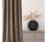 ROOM99 Cortina Aura 140 x 240 cm con Ojales Plateados, Color Nougat, Tela Mate, fácil Montaje y Mantenimiento