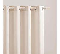 ROOM99 Cortina Aura 140 x 260 cm con Ojales Plateados, Color Crema Claro, Tela Mate, fácil Montaje y Mantenimiento