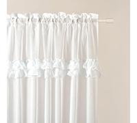 ROOM99 Cortina con Cinta fruncidora Frilla 140 x 250 cm Ancho x Alto para salón, Transparente, Moderna, para salón, Dormitorio, para Sistema de Tejas, Color Blanco, 1 Unidad