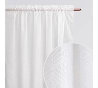 ROOM99 Cortina con Cinta fruncidora La Rossa 140 x 260 cm Ancho x Alto Salón Transparente Moderna Cortina Salón Salón Dormitorio para Sistema de Tejas Estampadas Blanco 1 Pieza