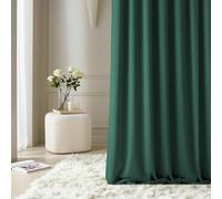 ROOM99 Cortina con Ojales Plateados Aura, 180 x 260 cm de Ancho x Alto, Cortinas correderas Modernas, para salón, Dormitorio, Color Verde Botella, 1 Unidad