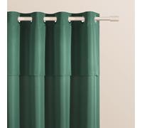 ROOM99 Cortina con Ojales Plateados MIA, 140 x 260 cm de Ancho x Alto, Cortinas correderas Modernas, para salón, Dormitorio, Color Verde Botella, 1 Unidad