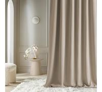 ROOM99 Cortina con Ojetes Aura 140 x 230 cm Ancho x Altura, Decoración de Ventanas, Cortinas y Cortinas Interiores para Salón, Dormitorio Moderno Suave Beige, 1 Pieza