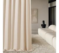 ROOM99 Cortina con Ojetes Aura 140 x 240 cm Ancho x Altura, Decoración de Ventanas, Cortinas y Cortinas Interiores para Salón, Dormitorio Moderno Suave Crema, 1 Pieza