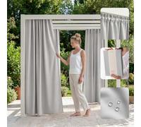 ROOM99 Garden Line - Cortina para Exteriores con Cinta fruncidora (155 x 270 cm de Ancho x Altura, Resistente a la Intemperie, Impermeable, protección Solar, para jardín, Resistente al Viento, Color