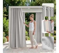ROOM99 Garden Line - Cortinas para Exteriores con Ojales, 155 x 270 cm de Ancho x 270 cm de Alto, Resistente a la Intemperie, Impermeable, protección Solar, para jardín, Resistente al Viento, Color