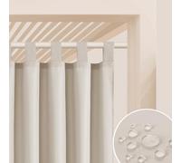ROOM99 Garden Line - Cortinas para exteriores con trabillas, 155 x 220 cm de ancho x 220 cm de alto, resistente a la intemperie, impermeable, protección solar, para jardín, resistente al viento, color
