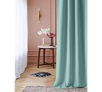 ROOM99 Laurel - Cortina con Cinta fruncidora (140 x 250 cm, Ancho x Alto), Opaca, para salón, Dormitorio, Sistema de Tejas, Color Menta, 1 Unidad