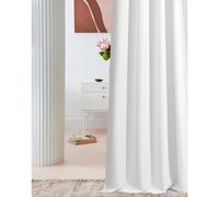 ROOM99 Laurel - Cortina con Cinta fruncidora (140 x 260 cm, Ancho x Alto), Color Blanco, 1 Unidad