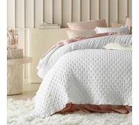 ROOM99 Molly Elegante Colcha en Blanco 200 x 220 cm Manta versátil como Colcha para Cama o Sofá, Ideal como Colcha para Cama y Sofá