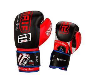 ROOMAIF Boxeo Sparring Entrenamiento Cajas Guantes de kickboxing MMA Muay Thai de, negro rojo