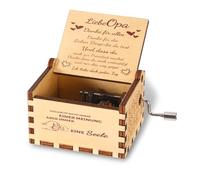 ROOMHUAWAY Caja de música con manivela de mano con grabado personalizado - Regalos para abuelo, abuelo o cumpleaños - quizás no siempre una opinión, pero siempre un alma