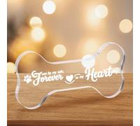 ROOMHUAWAY Regalos conmemorativos para perros, regalos conmemorativos para mascotas, adornos acrílicos en forma de hueso, regalo de luto por la pérdida de un perro o gato amado, Once by My Side