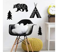 RoomMates - Adhesivo de Pared, Tela, Color Negro