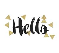 RoomMates - Adhesivo Decorativo para Pared, Tela, Dorado, Negro, 3 Hojas, 22,8 x 17,38 cm