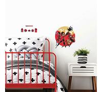 RoomMates - Adhesivo Decorativo para Pared, Tela, Rojo, Amarillo, Negro, 1 Hoja, 91,44 x 44,45 cm