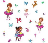 RoomMates Fancy Nancy - Adhesivos decorativos para pared, color rosa, azul y rojo