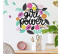 RoomMates Girl Power - Calcomanías gigantes de pared para decoración de habitación de niñas