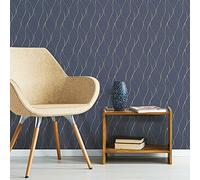 RoomMates RMK11293WP Blue Wave Ogee Peel and Stick Papel pintado