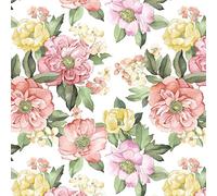 RoomMates RMK11446RL Papel pintado de acuarela amarilla y rosa con ramo floral para despegar y pegar