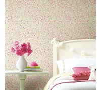 RoomMates RMK11609RL - Papel pintado adhesivo, diseño de flores pequeñas, vinilo, verde y rosa, 45,72 cm x 5,74 m