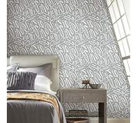 RoomMates RMK11623RL Curly Strokes, Vinilo, Gris, Blanco, 45,72 cm x 5,74 m