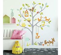 RoomMates RMK2729SLM - Pegatinas de Pared, diseño Bosque, Zorro y Amigos, árbol Gigante